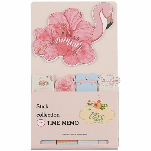 Segnalibri autoadesivi 4tsv Carta Flamingo, blocco autoadesivo, ind.up.