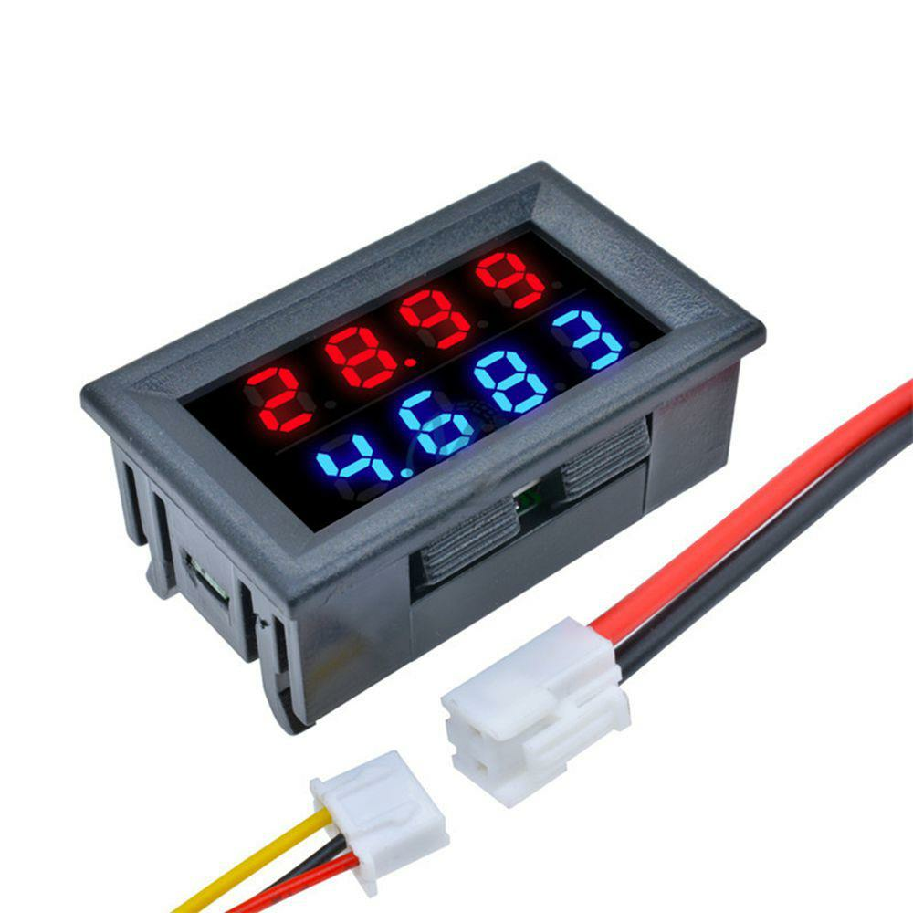 PC. DC 100V 10A 0,28 tommer Mini Digital Voltmeter Ammeter 4 Bit 5 Wire Voltage Current Meter med LED Dual Display