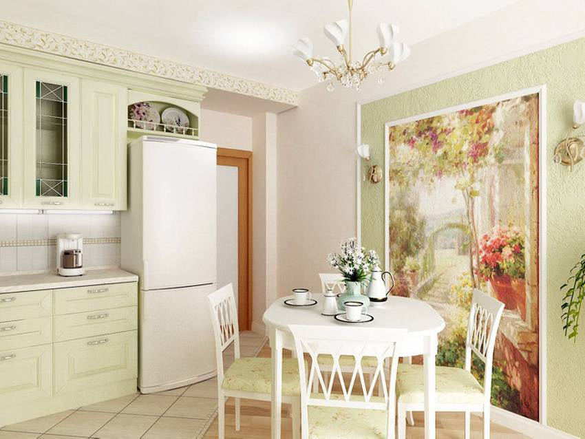 liquid wallpaper for interior Provence in the kitchen