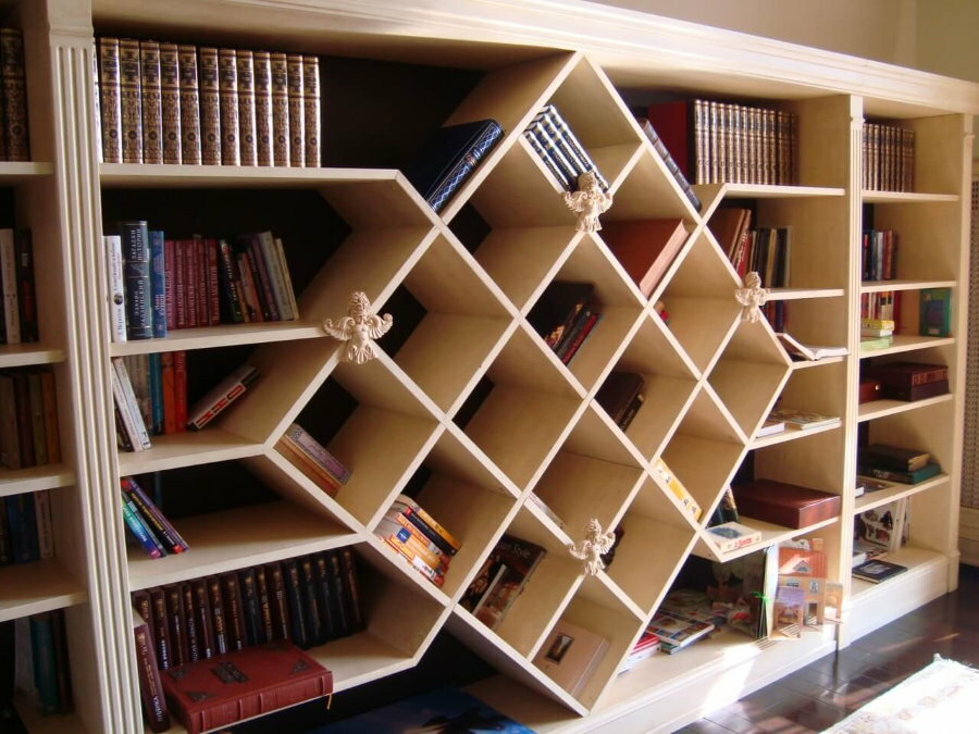 Bookshelves in the home office