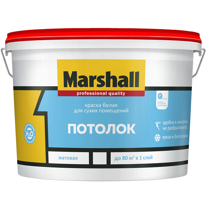 „Marshall“ lubų dažai balti matiniai 2,5 l