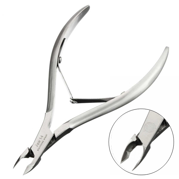 Profesionální nůžky na nehty odlupují nůžky na odstranění mrtvé kůže Manikúrní pinzeta stříbrná nerezová
