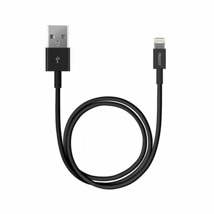 Kabel Deppa (72115) Apple 8-polig, iPhone 5S, svart, 1,2 m