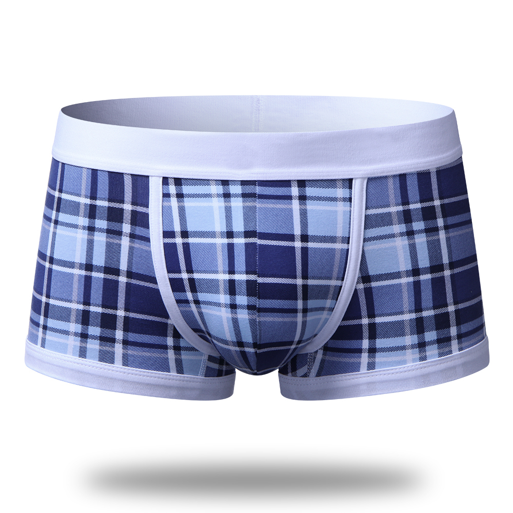 Men's # and # nbsp; cotton # and # nbsp; checkered # and # nbsp; linen # and # nbsp; U # and # nbsp; Convex boxers