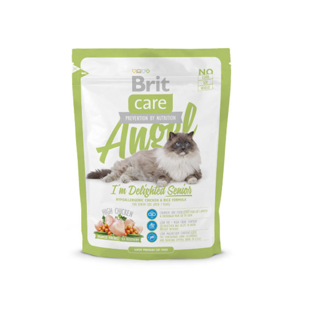 Cibo secco per gatti Brit Care Angel Delighted Senior, per anziani pollo, 0,4kg