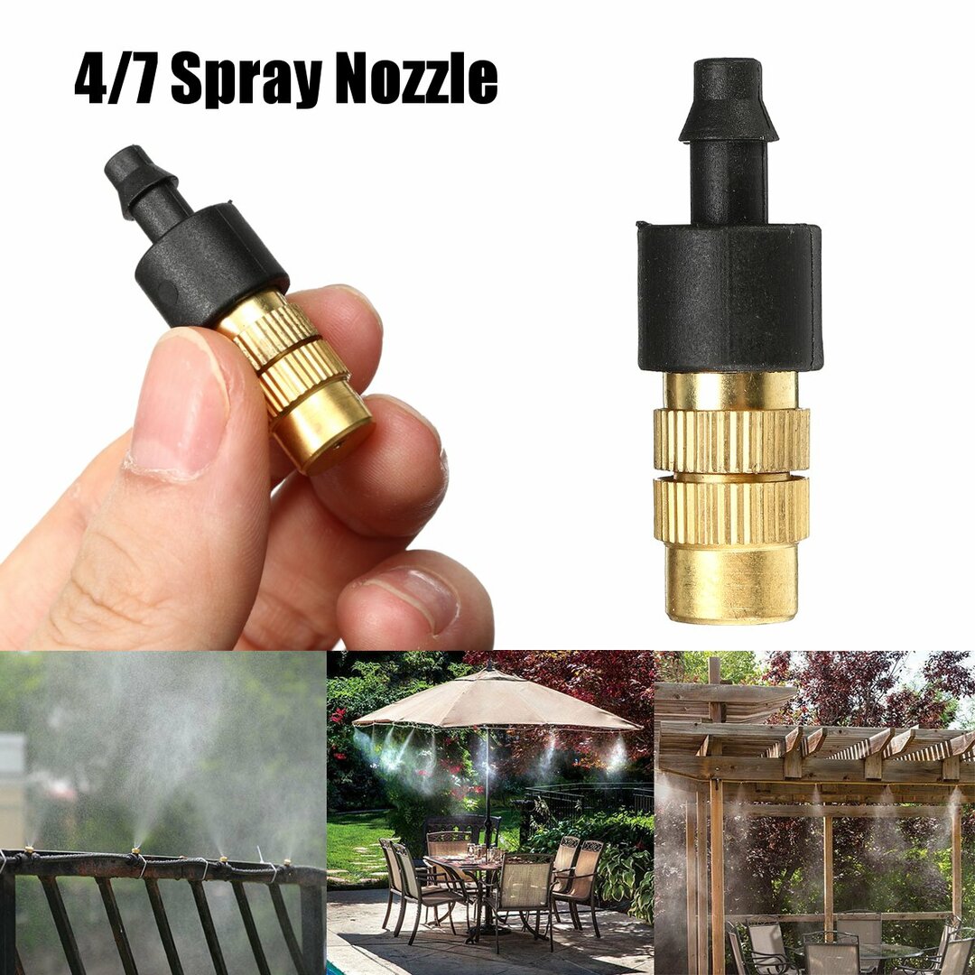 Misting System 4/7 Spray Nozzle Patio Fan Water Cooler Garden House Outdoor