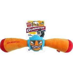 GiGwi Dog Toys Squeak Gladiator gladiátor v gumové přilbě - hůl s pískavým zvukem pro psy (75441)