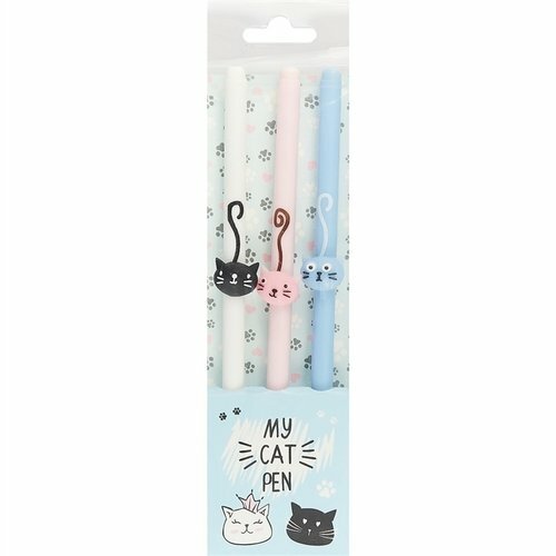 Set di penne La mia penna per gatti (3pz) (scatola in PVC)