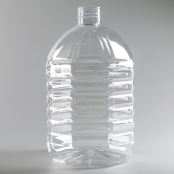 Bottiglia 5 l, PET, trasparente, senza tappo
