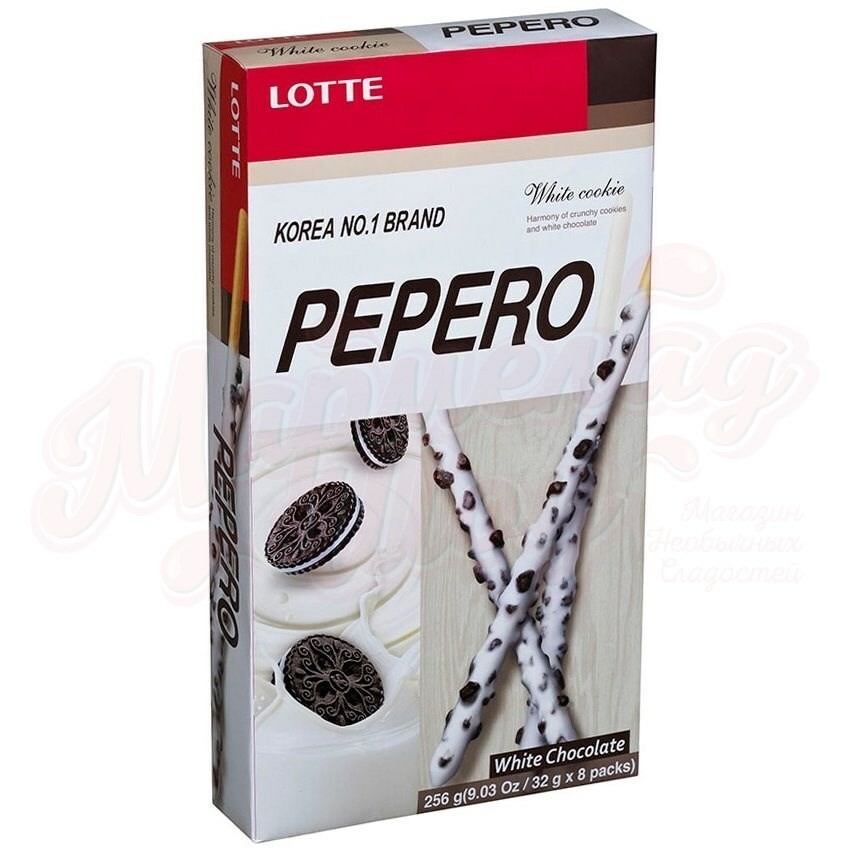 Glassede Lotte Pepero -pinner med Oreo -kaker 32 gr.