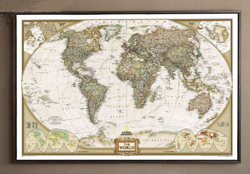 Children's poster kaart van de wereld
