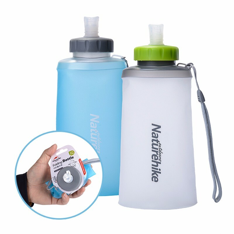 Garrafa de água dobrável de silicone para esportes ao ar livre copo macio e bolsa de bebida portátil
