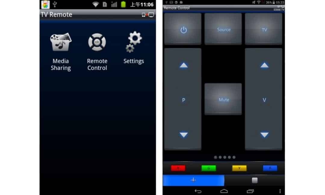 Controlling the TV with your phone on Android or iOS