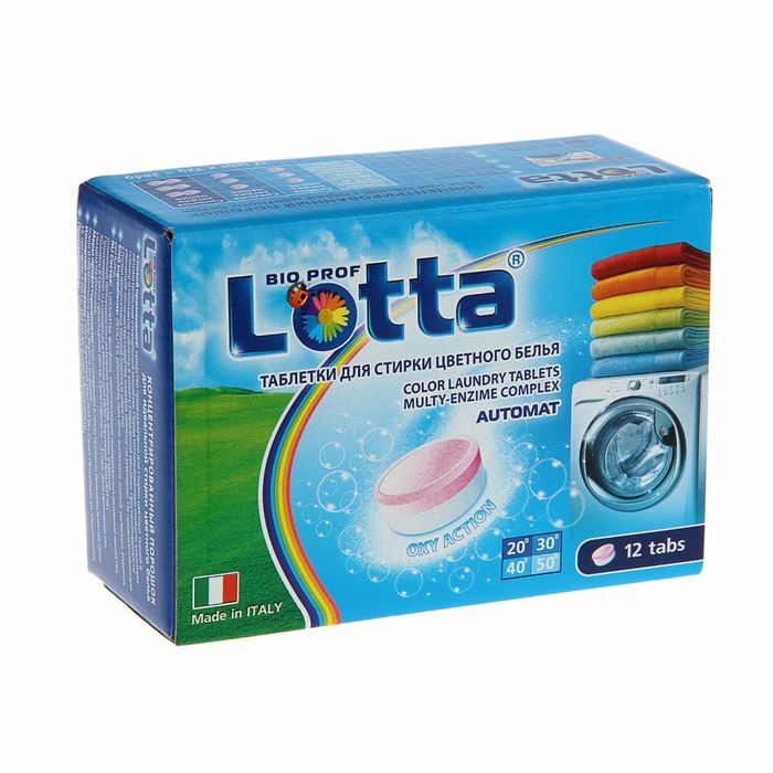 Lotta-tabletten voor het wassen van gekleurde kleding, 12 stuks