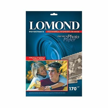 Carta Lomond 1101305 A4 / 170 g / m2 / 20 l / Bianco semilucido per stampa inkjet