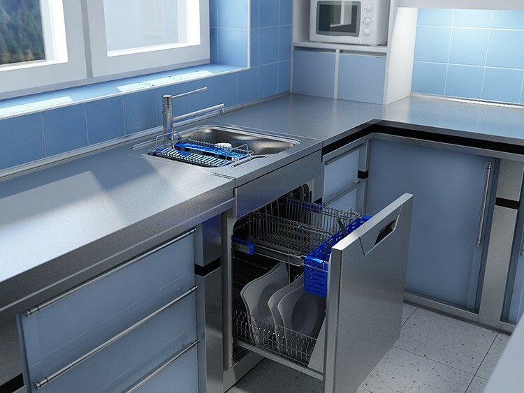 Kompakte muligheder kan placeres under vasken for at spare brugbart headsetplads