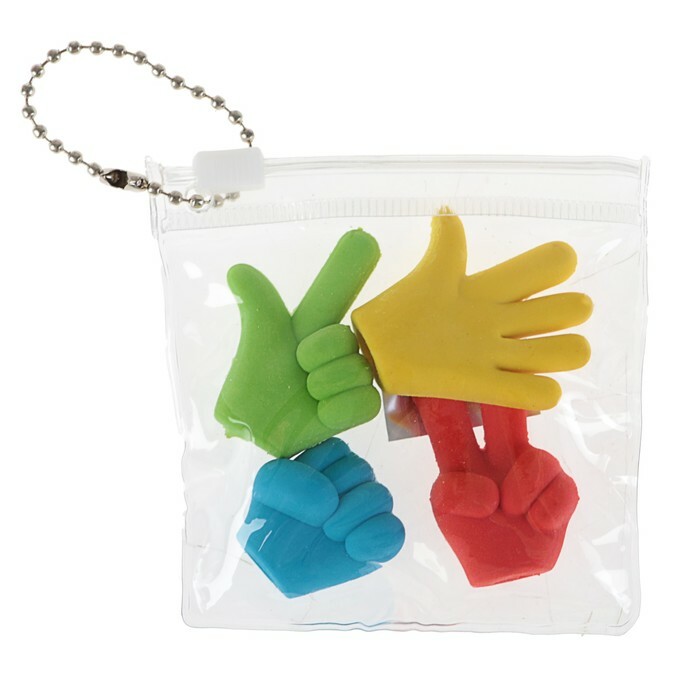 Un set di gomme per ricci 4 pezzi MIX Gestures in un sacchetto con cerniera