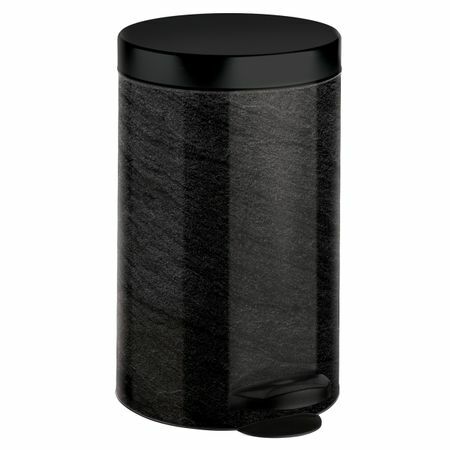 Afvalcontainer MELICONI 14l met pedaal RVS/kunststof rond. kleur zwart marmer