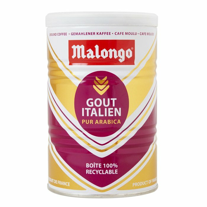 Çekilmiş kahve Malongo İtalyan tadı, 250 g kutu
