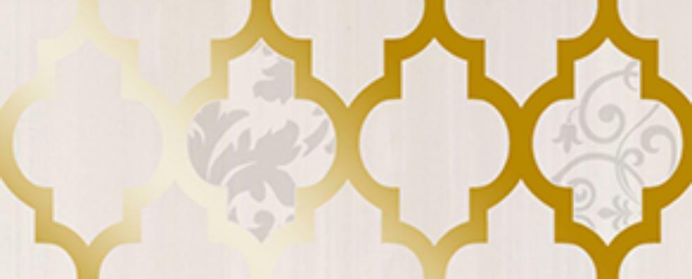 Ladrilhos cerâmicos Ceramica Classic Bukhara Beige borda ouro 10х25
