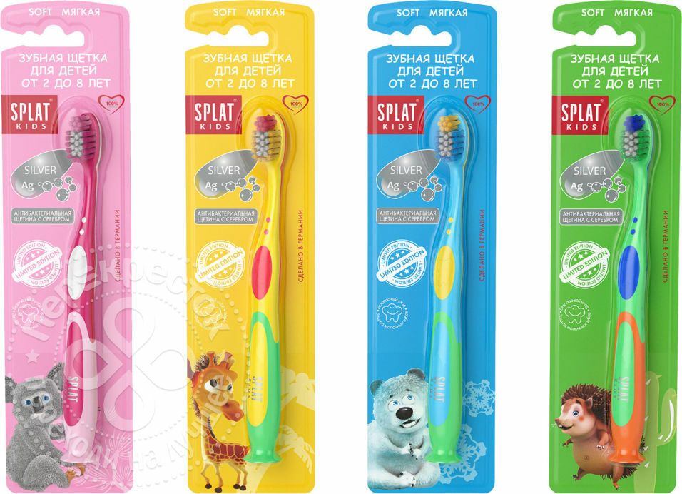 Escova de dentes macia infantil Splat Kids em variedade
