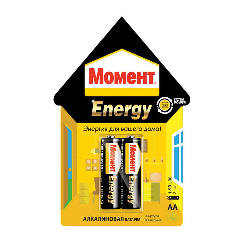Batéria Moment Energia typ Aa, alkalická 2 ks na blistri 2098780 / B0033845