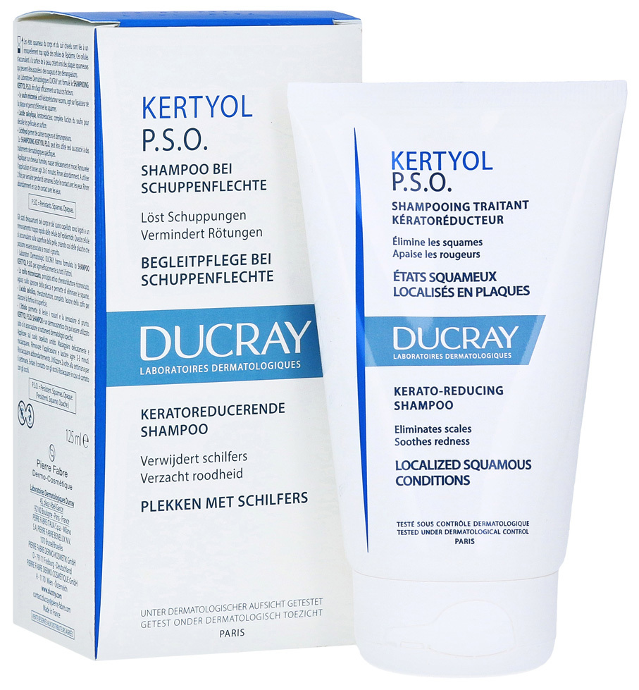Sjampo Ducray Kertyol P.S.O. Reduserer 125 ml flass i hodebunnen