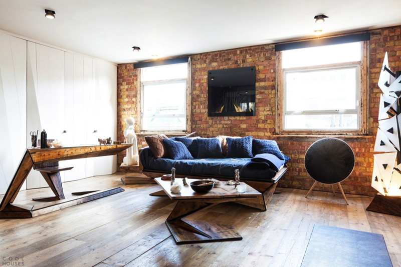 Los muebles estilo loft son un toque importante en el interior.