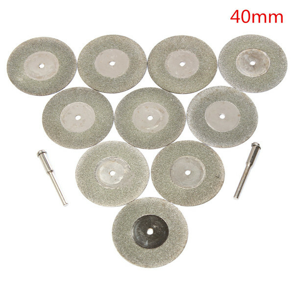 Disco de corte de muelas abrasivas de diamante de 40 piezas con 2 mandriles para herramienta rotativa dremel