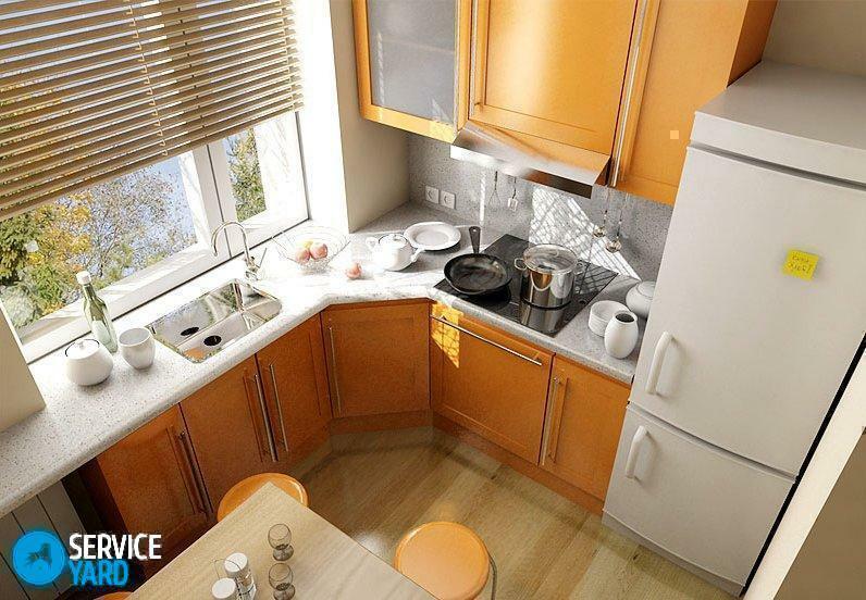 Virtuves dizains Hruščevkā 6 kvadrātmetri.m