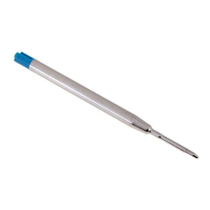 Recarga esferográfica azul, 0,5 mm, L-99 mm, metal para canetas automáticas