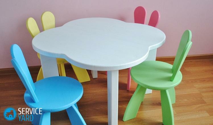 Children's table with their own hands
