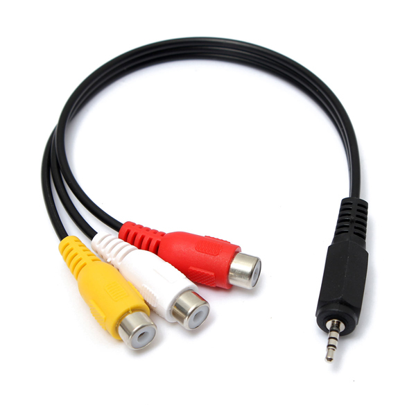 20 cm -es férfi -3 RCA női csatlakozó Splitter Audio Video AV adapter hosszabbító kábel