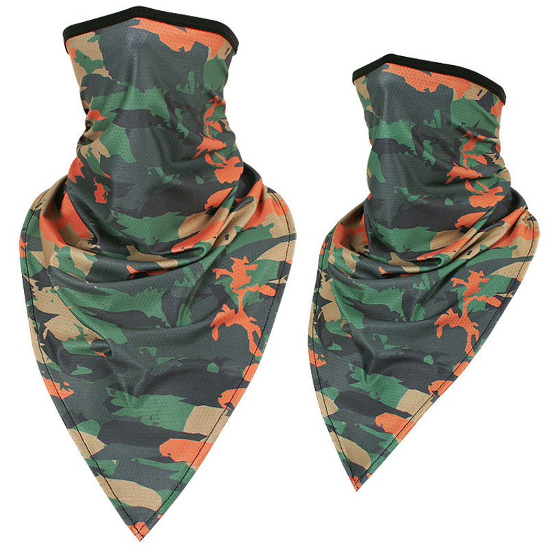 Ansiktsmaske Camouflage Triangle Head Binding Ribbon Outdoor Horse Riding Vindtett maske Army Fans T