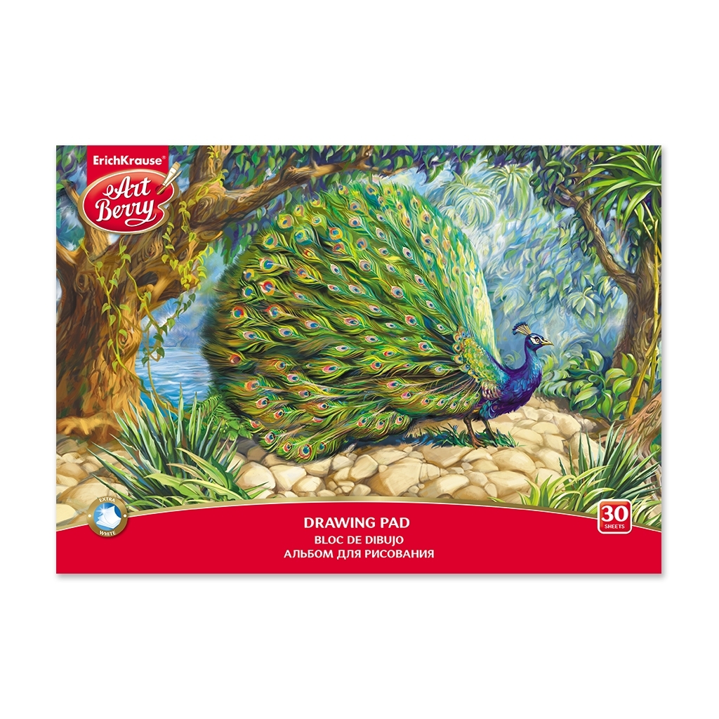 Album za crtanje na ljepilu ArtBerry® Egzotične ptice, A4, 30 listova
