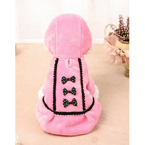 Cat Dog Dress Dog Clothes Bowknot Black Pink Fleece Costume For Spring # and # Fall Winter Skirts & Dresses Casual