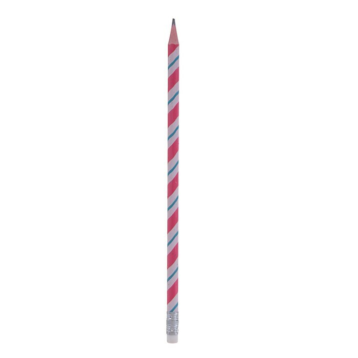 Svart blyertspenna med suddgummi Lifestyle, med polka -design, plast