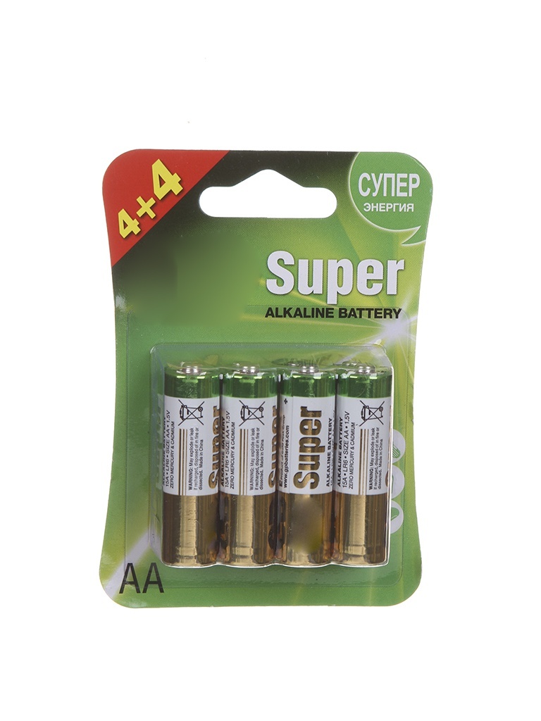 AA -batteri - GP Super Alkaline 15A4 / 4LNT -2CR8 (8 deler)