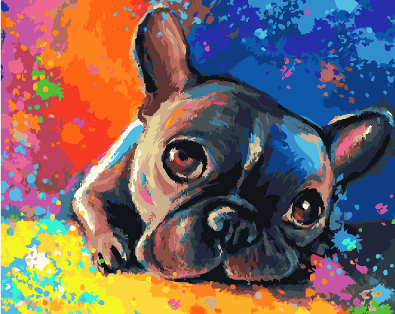 Pinte por número Paintboy GX 28895 Bulldog dreams 40 * 50