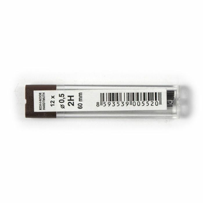 Vodítka pre mechanické ceruzky 0,5 mm K-I-N 4152 2H, 12-dielne puzdro