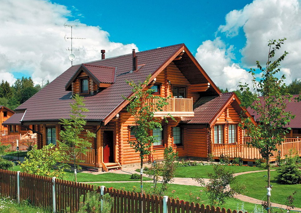 Placing a log house on a country site