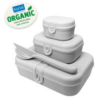 Sæt madkasser og bestik Pascal Organic, 3 stykker, farve: grå (antal varer i et sæt: 3)