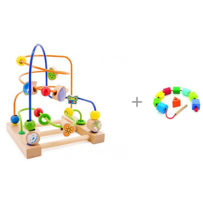 Drevená hračka Svet drevených hračiek Labyrint č. 3 s korálkovou geometriou