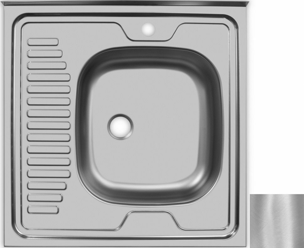 Kjøkkenvask børstet stål Ukinox Standard STD600.600 4C 0R-