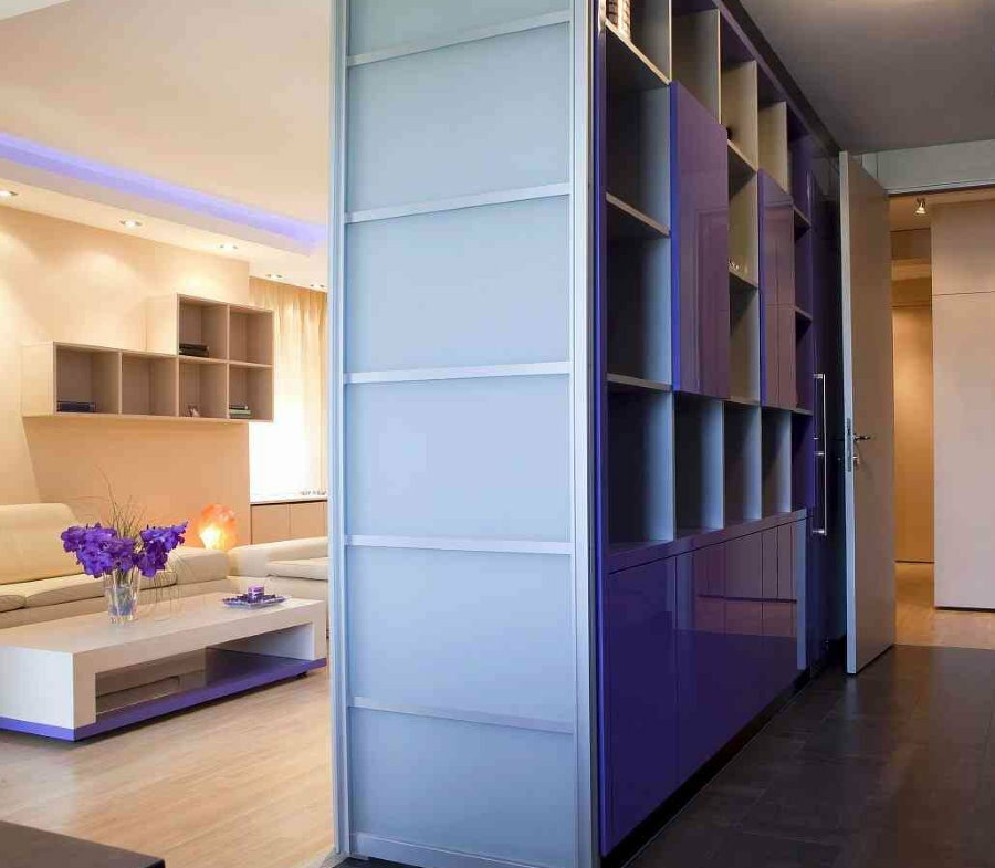 Spacious wardrobe in the hallway of a two-room apartment
