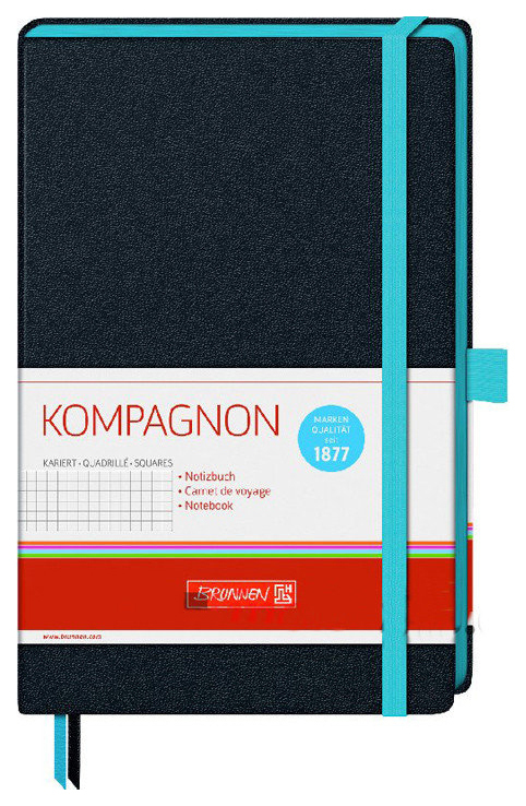 Brunnen Companion Trend notebook, 12.5x19,5 cm, Mirador, siyah (kafes) - çeşitli