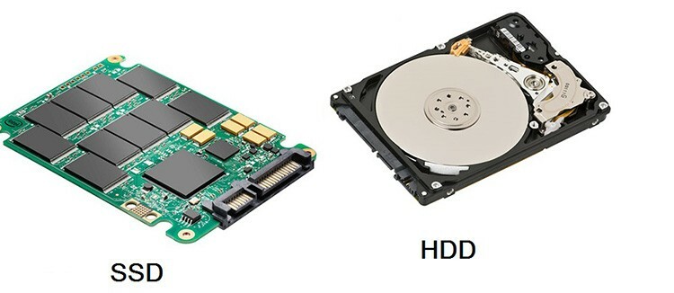 קישוט פנימי של HDD ו- SSD