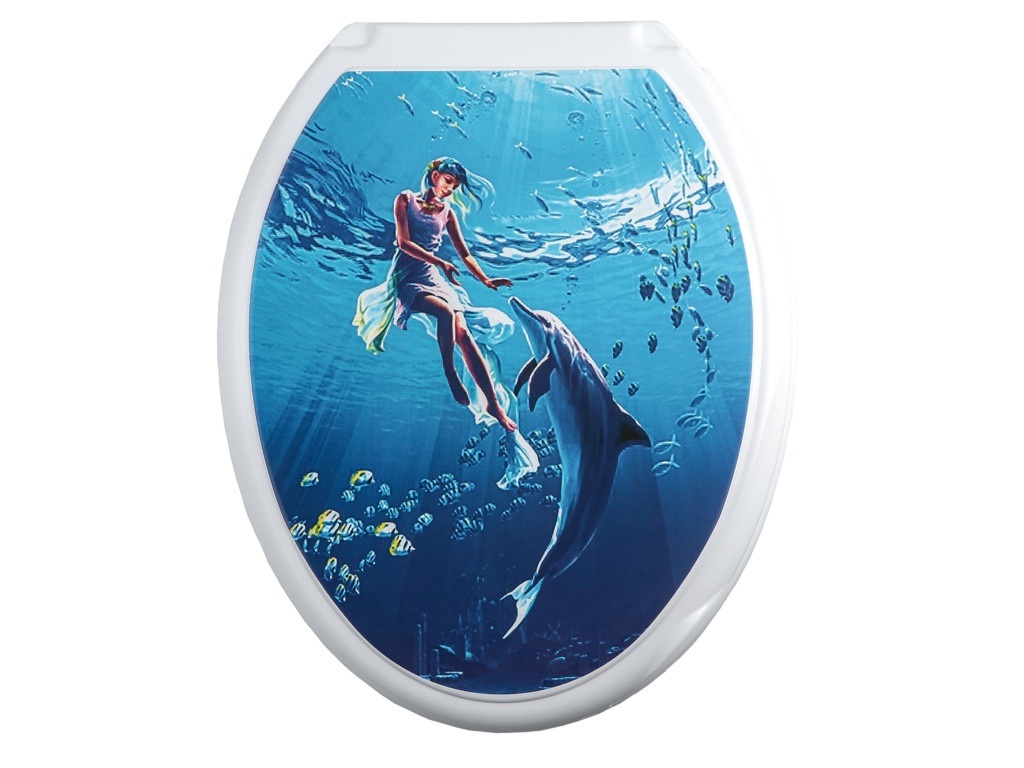 Toalettstol Rossplast Girl med en delfin