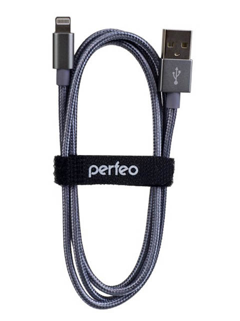 Lisävaruste Perfeo USB - Lightning 1m Hopea I4305