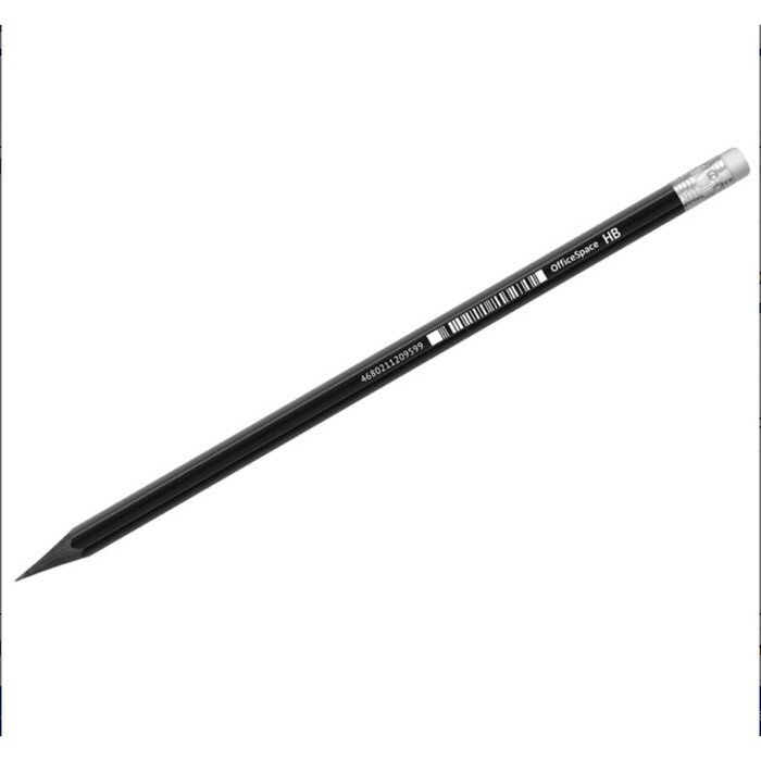 Crna olovka Calligrata HB s plastikom za brisanje. crno